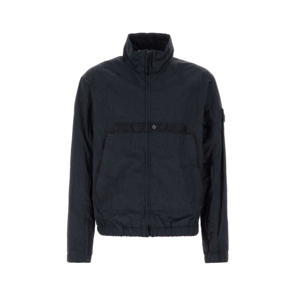 Stone Island Men Dark Blue Nylon Jacket